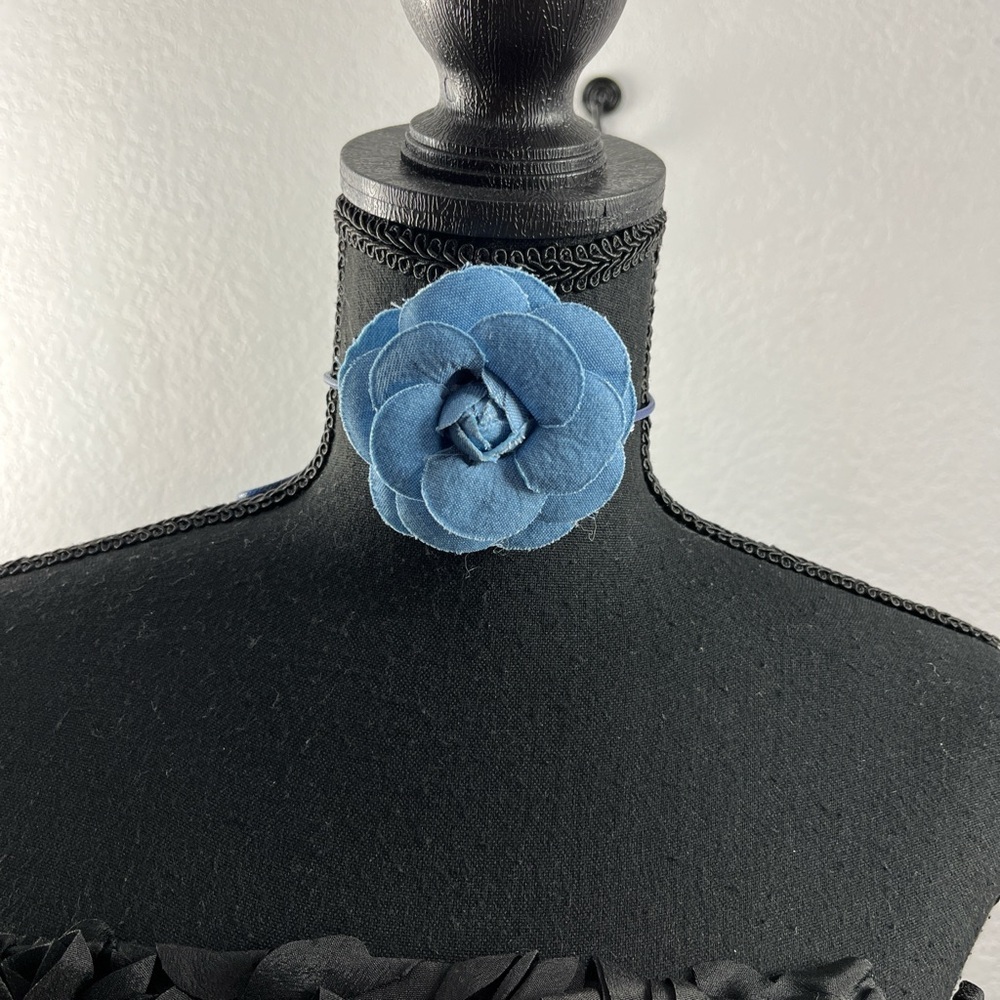 Classy Elegant Women’s Blue Flower Choker Necklace Prom formal Fairy core Chic